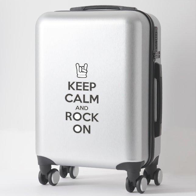 Behalt Ruhe und Rock On Aufkleber (Koffer)