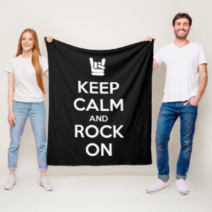 Behalt Ruhe und Rock On Fleecedecke
