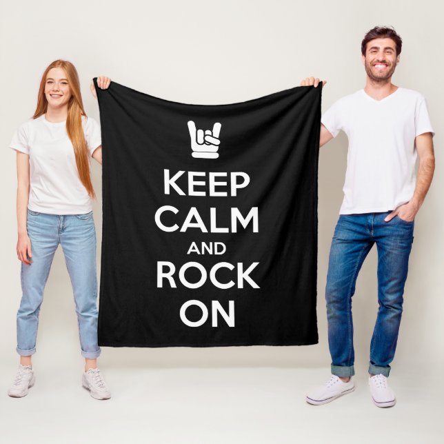 Behalt Ruhe und Rock On Fleecedecke (Beispiel)