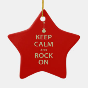 Behalt Ruhe und Rock On! Keramikornament