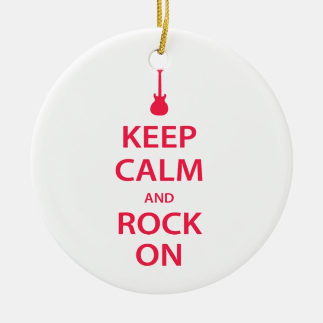 Behalt Ruhe und Rock On! Keramikornament (Vorne)