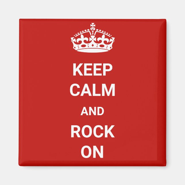 Behalt Ruhe und Rock On Magnet (Vorne)