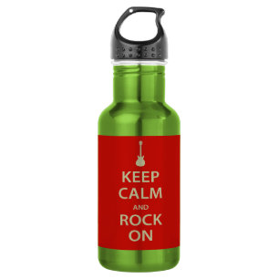 Behalt Ruhe und Rock On! Trinkflasche
