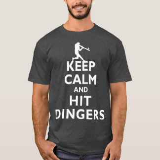 Behalt Ruhe und Schläge Dingers Baseball Softball T-Shirt