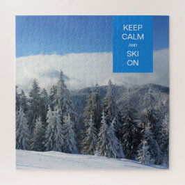 Behalt Ruhe und Ski auf Winterlandschaft Puzzle