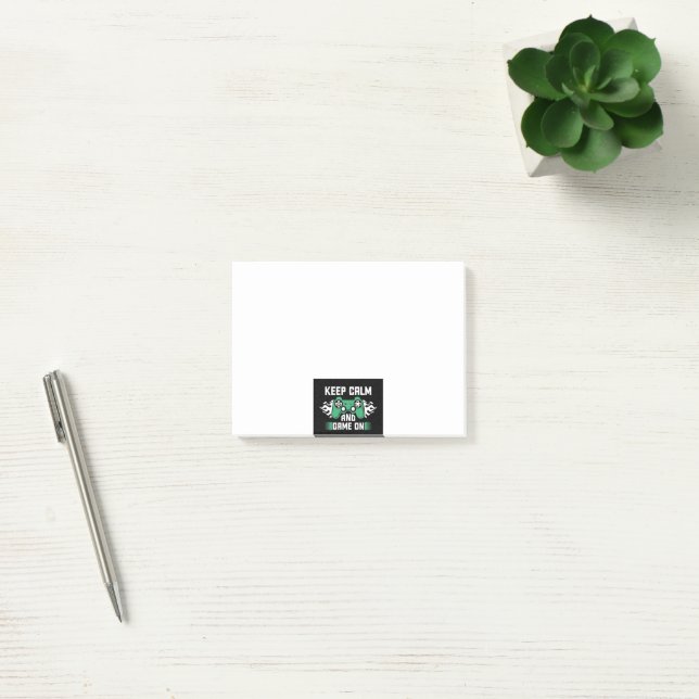 Behalt Ruhe und Spiel auf Post-it-Notizen Post-it Klebezettel (Büro)