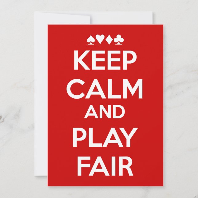 Behalt Ruhe und Spiel fair (Vorderseite)