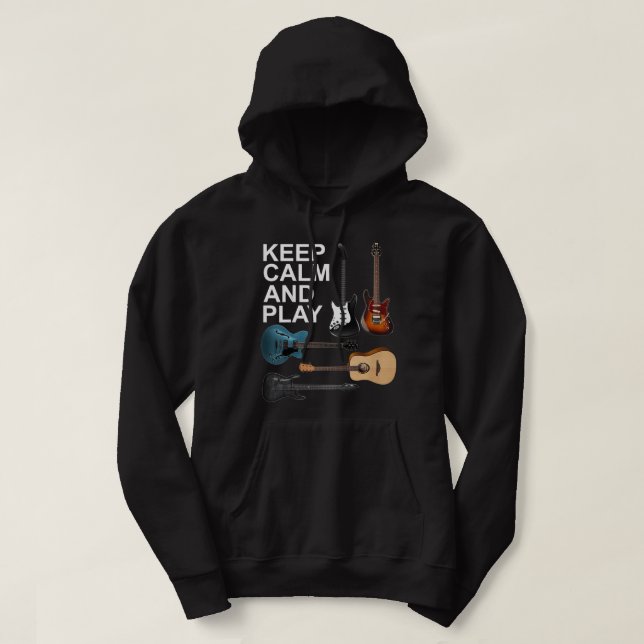 Behalt Ruhe und spiele akustische Bass Elektrorgit Hoodie (Design vorne)