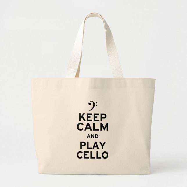 Behalt Ruhe und spiele Cello Jumbo Stoffbeutel (Vorne)