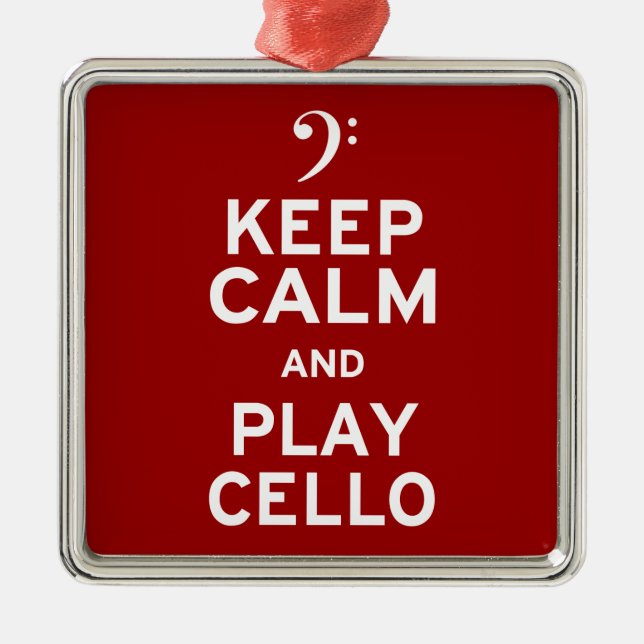 Behalt Ruhe und spiele Cello Silbernes Ornament (Vorne)