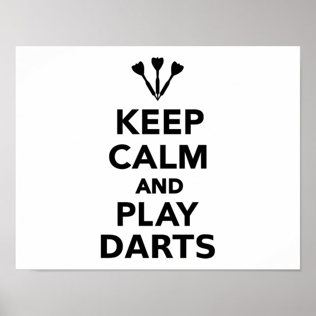 Behalt Ruhe und spiele Darts Poster (Vorne)