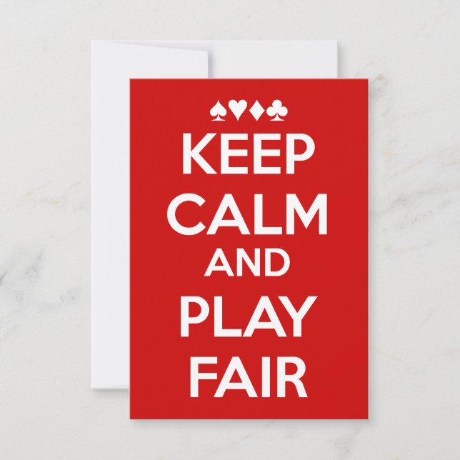 Behalt Ruhe und spiele fair (Vorderseite)
