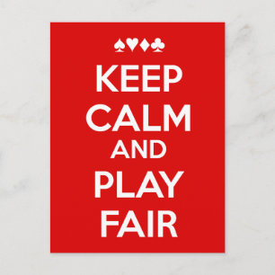 Behalt Ruhe und spiele fair Postkarte