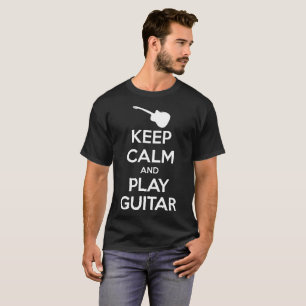 Behalt Ruhe und spiele Gitarren Männer Schwarzer  T-Shirt