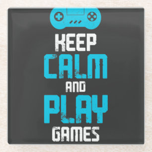 behalt Ruhe und Spiele Glasuntersetzer