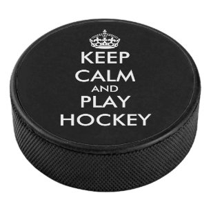 Behalt Ruhe und spiele Hockey Custom Puck