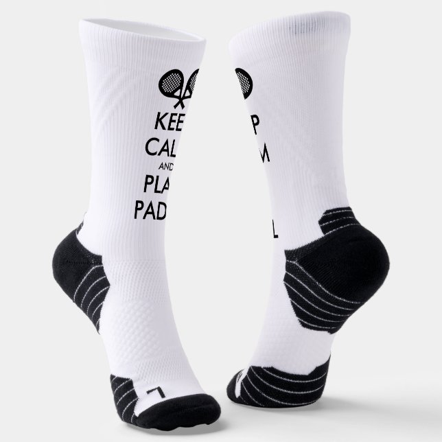 Behalt Ruhe und spiele Padel sportliche Crew Socke (Gewinkelt)
