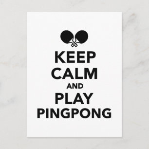 Behalt Ruhe und spiele Ping Pong Postkarte