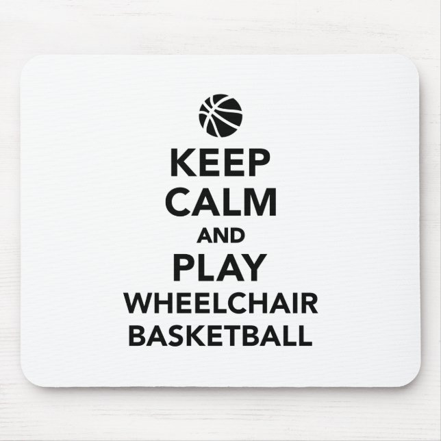 Behalt Ruhe und spiele Rollstuhlbasketball Mousepad (Vorne)