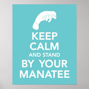 Behalt Ruhe und Stand am Manateprint Poster