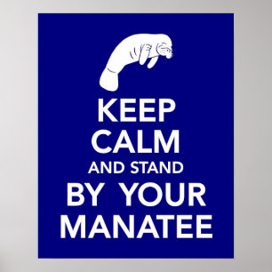 Behalt Ruhe und Stand am Manateprint Poster