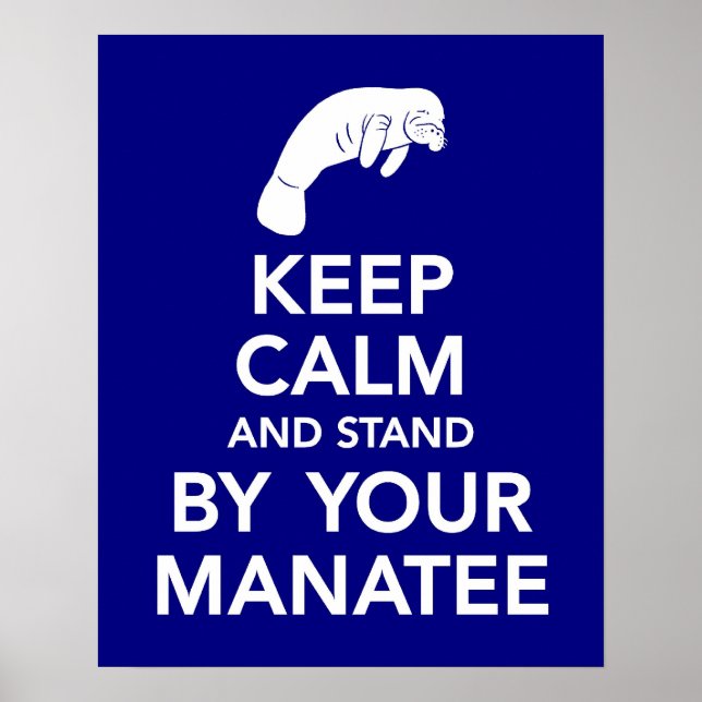 Behalt Ruhe und Stand am Manateprint Poster (Vorne)