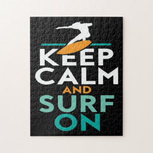 Behalt Ruhe und Surfen auf Surfer Liebe Surfen Puzzle