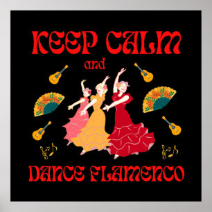 Behalt Ruhe und Tanz Flamenco Poster