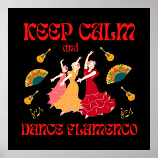 Behalt Ruhe und Tanz Flamenco Poster