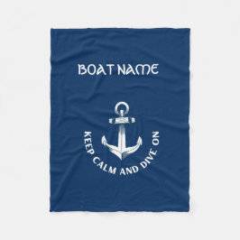 Behalt Ruhe und tauche auf, Anchor Navy Blau Fleecedecke