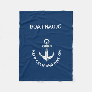 Behalt Ruhe und tauche auf, Anchor Navy Blau Fleecedecke
