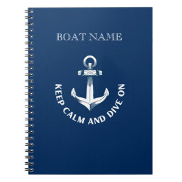 Behalt Ruhe und tauche auf, Anchor Navy Blau Notizblock