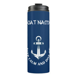 Behalt Ruhe und tauche auf, Anchor Navy Blau Thermosbecher