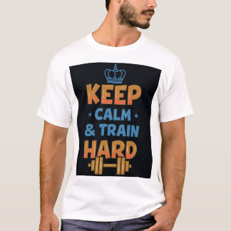 Behalt Ruhe und Train Hard T-Shirt