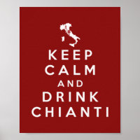 Behalt Ruhe und trinken Chianti