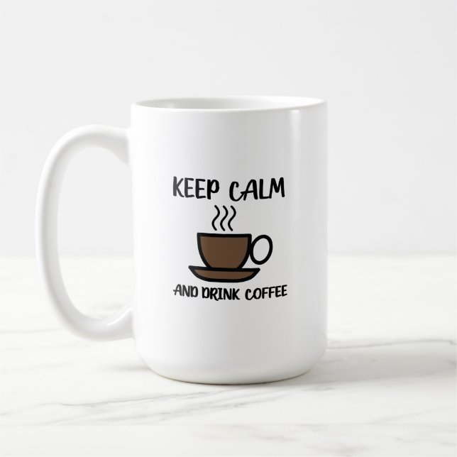 Behalt Ruhe und trinken Kaffee Kaffeetasse (Links)