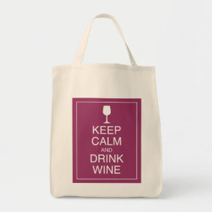 Behalt Ruhe und Trinken Wein - Flasche Lebensmitte Tragetasche