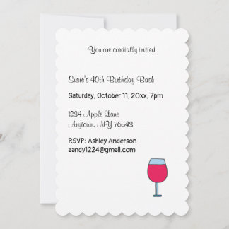 Behalt Ruhe und trinken Wein Geburtstag Einladung