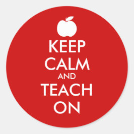 Behalt Ruhe und unterrichte Aufkleber mit Apfelsym