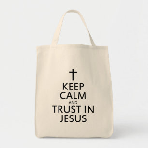 Behalt Ruhe und Vertrauen in Jesus Tragetasche