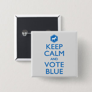 Behalt Ruhe und Vote Blau Button
