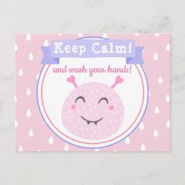 Behalt Ruhe und wasche dir die Hände! Stopp des Co Postkarte
