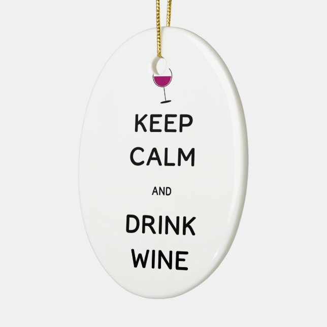 Behalt Ruhe und Wein trinken Keramikornament (Links)