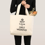 Behalt ruhig, es ist Girls Wochenende große Jumbo  Stoffbeutel<br><div class="desc">Behalt ruhig,  es ist Girls Wochenende große Jumbo Tote Tasche. Personalisiert Behalten besinnliches Design. Erstellen Sie Ihr eigenes lustiges Design mit Krone. Schwarz/Weiß oder Sonderfarben.</div>