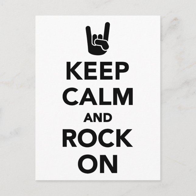 Behalt ruhig und Rock on Postkarte (Vorderseite)