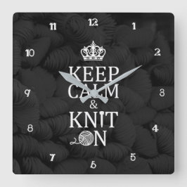 Behalt ruhigen Strick auf dem Floß Zimmer dunkel Quadratische Wanduhr