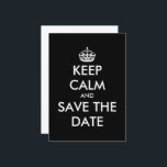 Behalt ruhiger und Save the Date Hochzeitskarten<br><div class="desc">Behalt ruhige und Save the Date Hochzeitskarten. Funny Erinnerung Karten für Gäste. Moderne Designvorlage mit Kronlogo. Ideal für Hochzeiten und andere Veranstaltungen.</div>