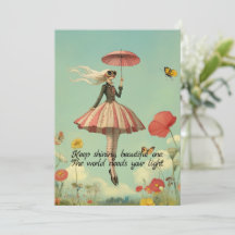 Behalt Shining Whimsical Girl Grußkarte