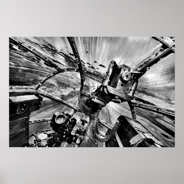 Behalt sie fliegen - Bombardier Monochrome Poster (Vorne)