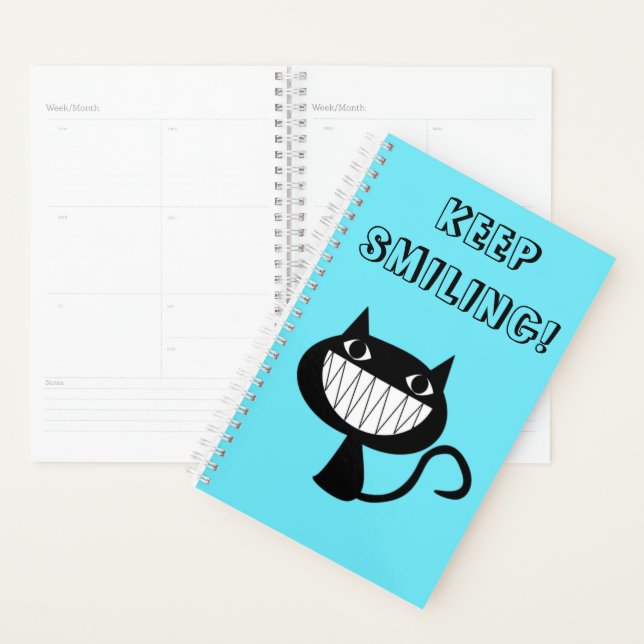 "BEHALT SMILING" Funny Comical Cat Planer (Anzeige)